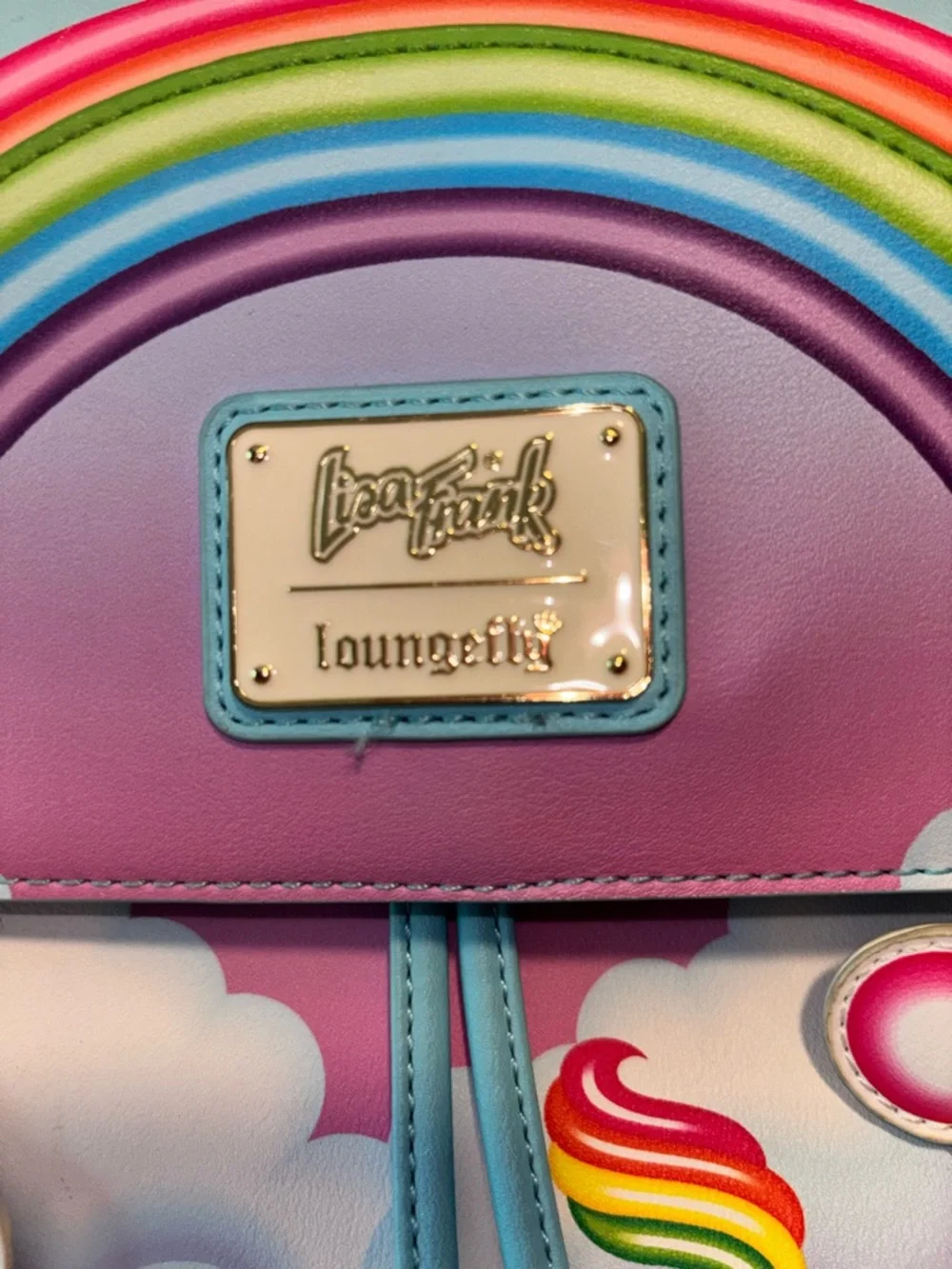 Lisa Frank Pastel Rainbow Cloud Backpack with Matching Wallet - Picture 3 of 12
